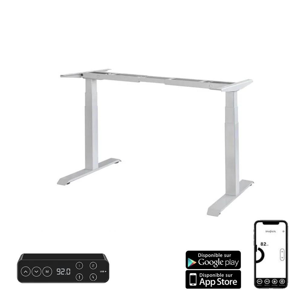 Cadre Bureau Assis Debout électrique <br>iEdge Pro Grigio | App-Connect