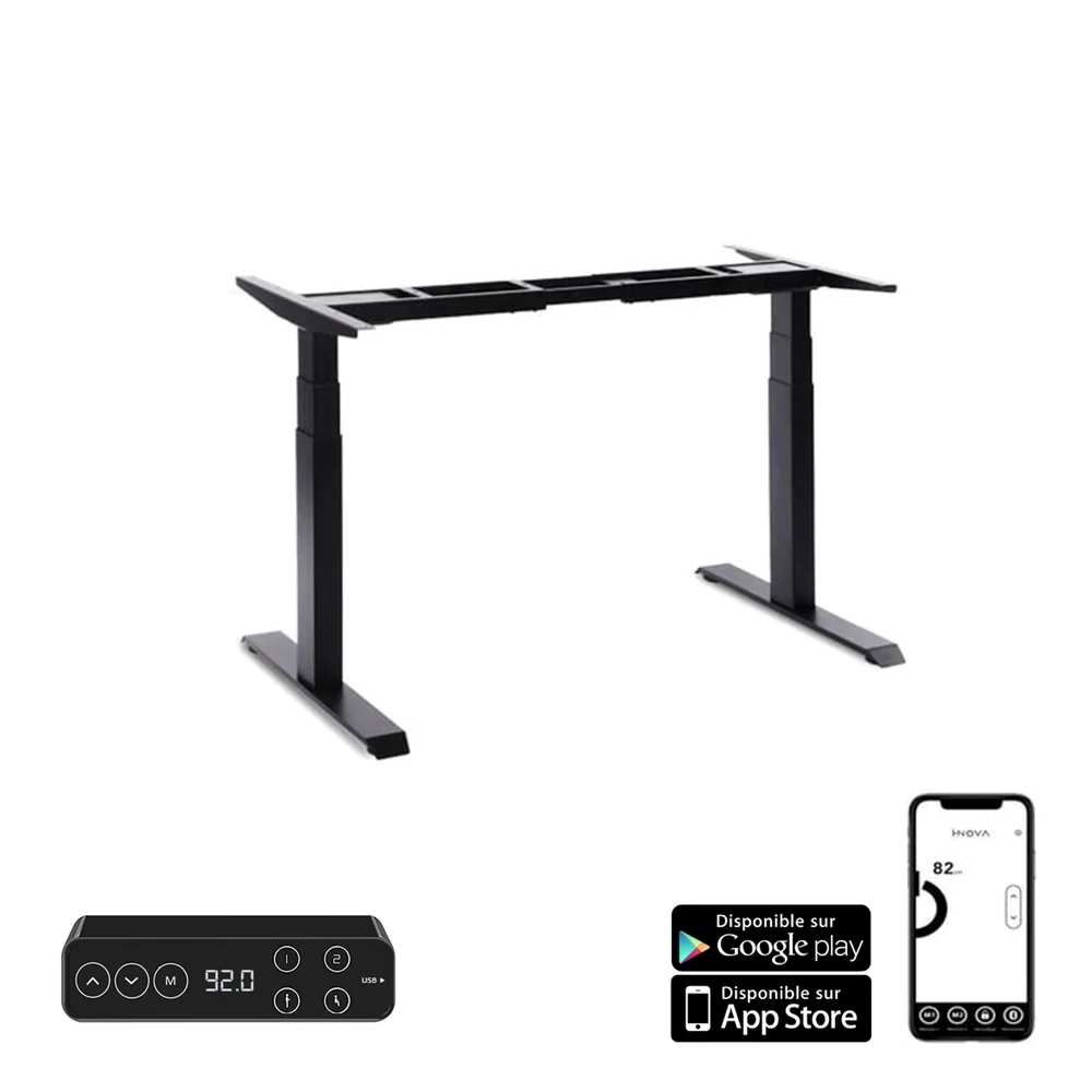 Cadre Bureau Assis Debout électrique<br>iEdge Pro Nero | App-Connect