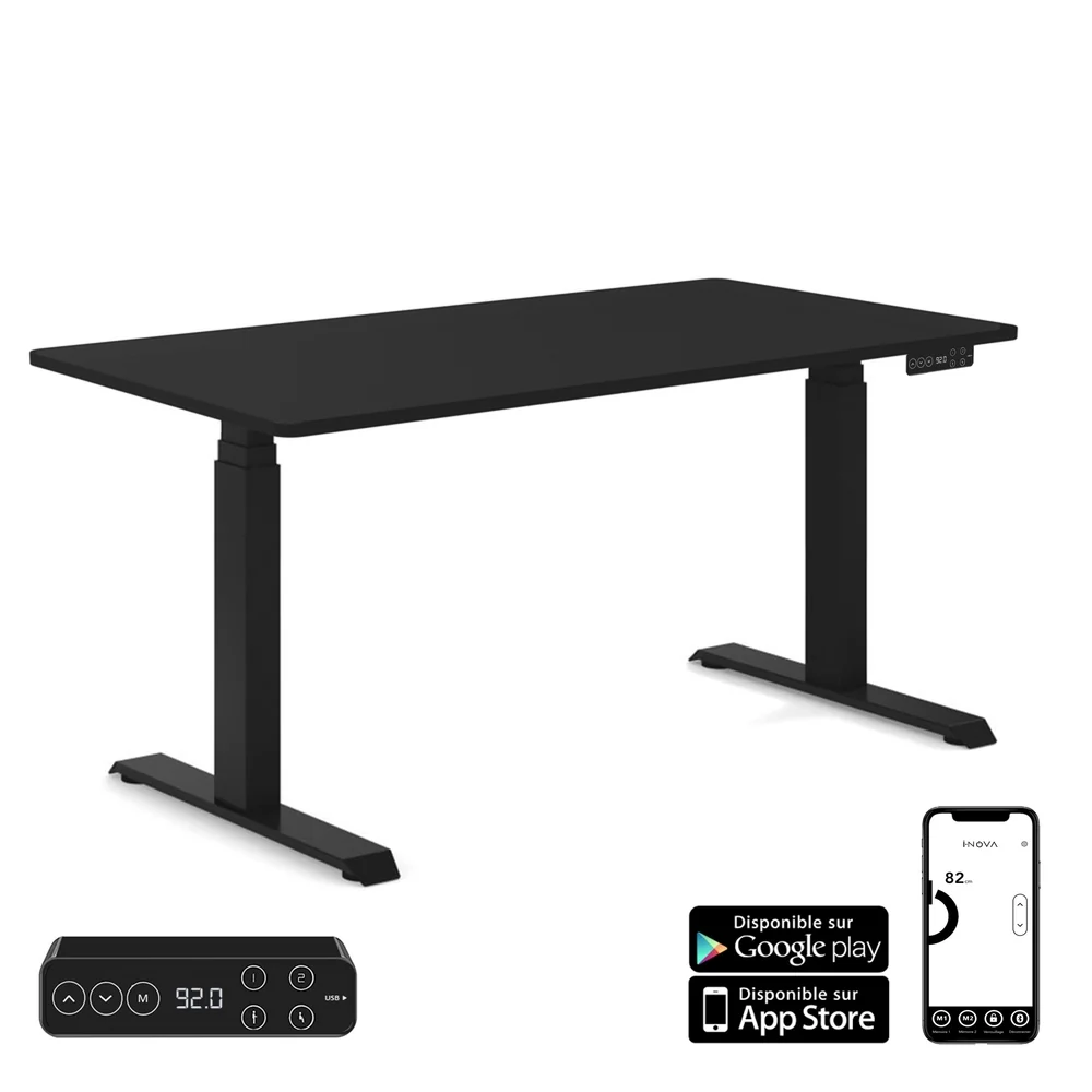 Cadre Bureau Assis Debout électriqueiEdge Pro Nero | App-Connect