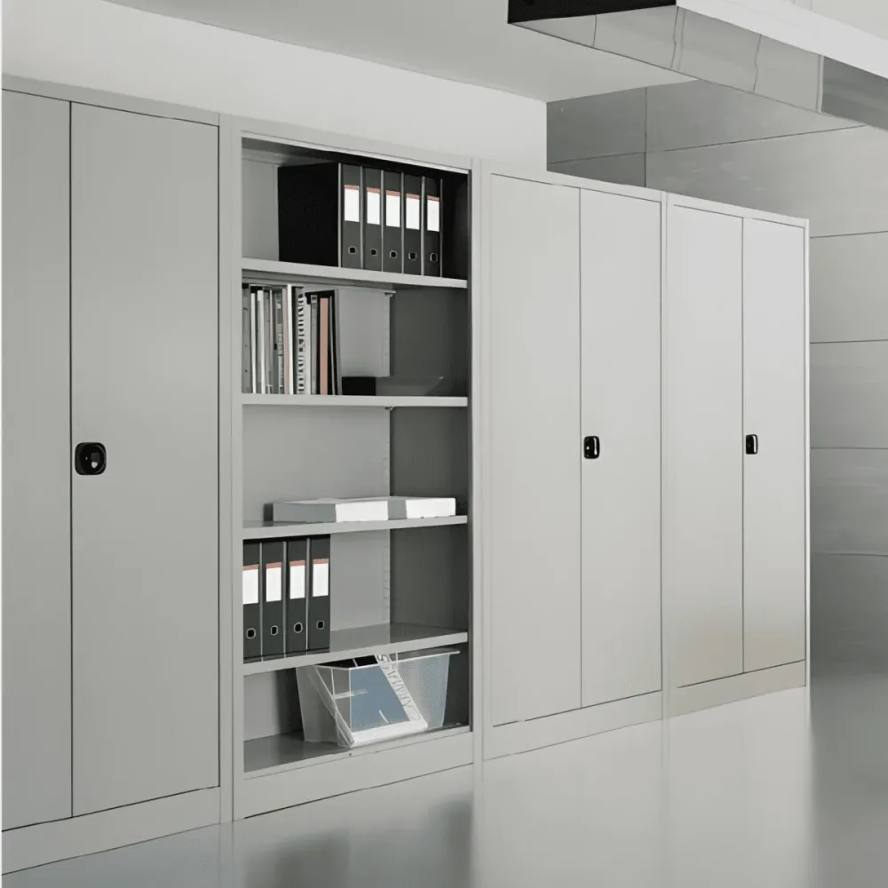Armoire de bureau métallique à 2 portes « Arb » avec étagères réglables, 100 x 45 cm, hauteur 200 cm Capaldo