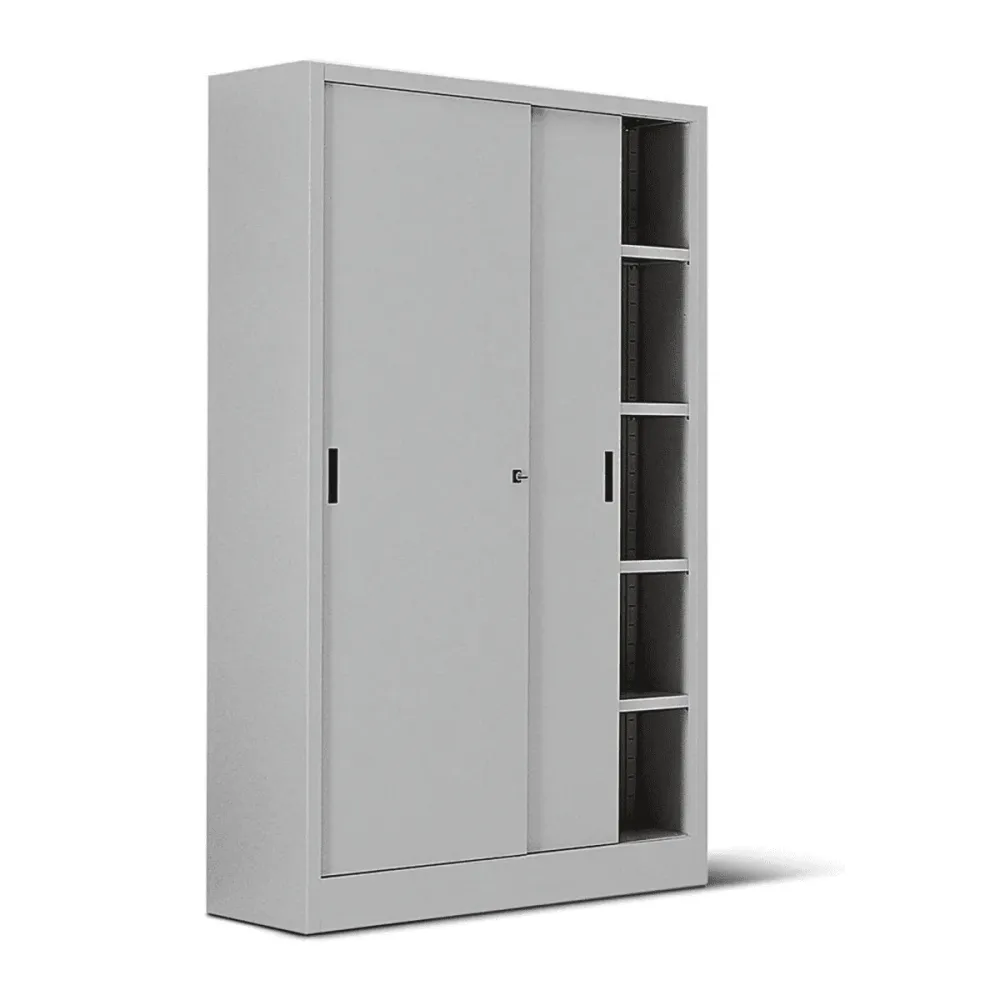 Armoire de bureau métallique à 2 portes « Ars » avec étagères réglables, 100 x 45 cm, hauteur 200 cm Capaldo