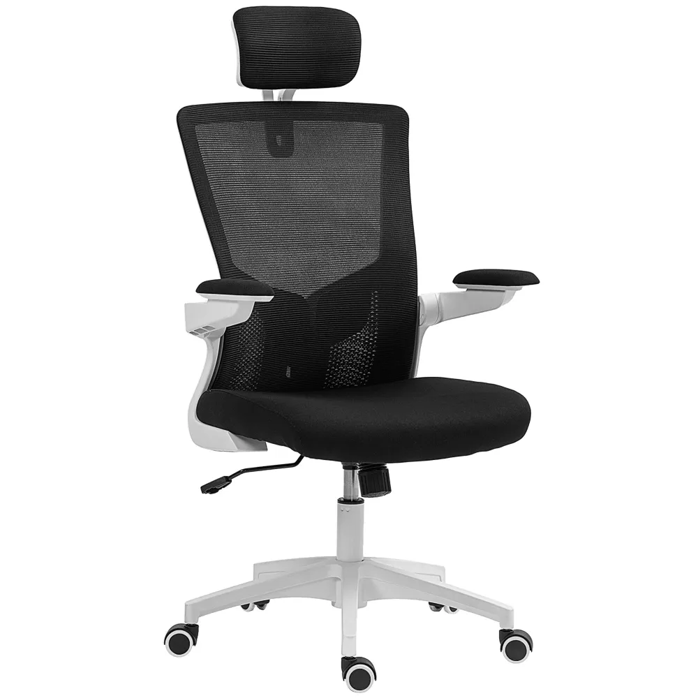 Chaise bureau ergonomique, fauteuil de bureau avec hauteur réglable, soutien lombaire, appui-tête, accoudoirs relevables,...
