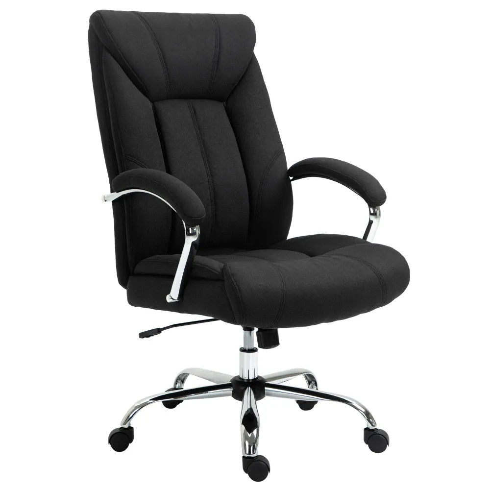 Chaise bureau ergonomique, fauteuil de bureau, hauteur réglable, dossier haut, fonction de bascule et pivotant à 360°, tis...