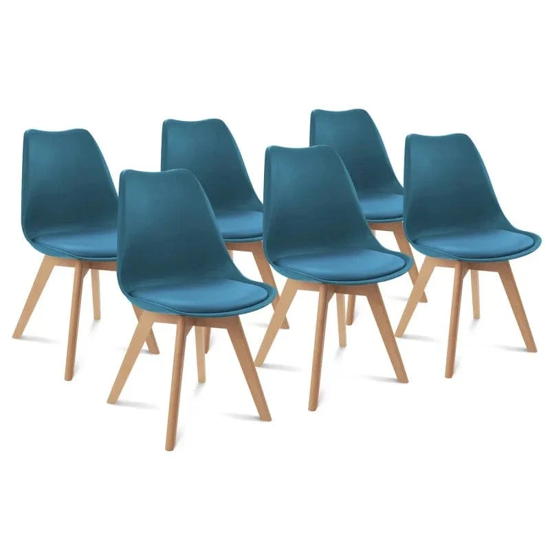 Chaises design nordiques pieds en bois de hêtre | SET de 6 pièces