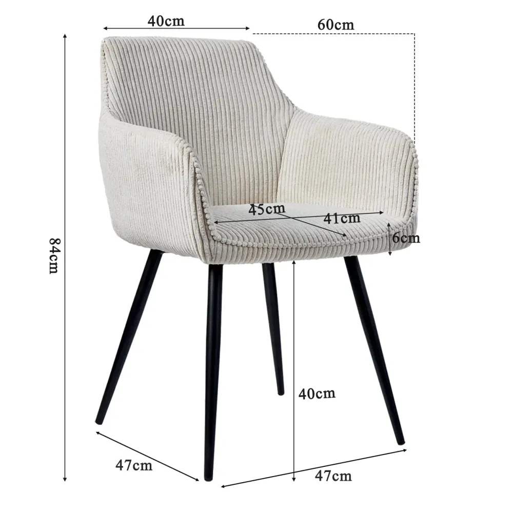 Chaises scandinaves velours | SET DE 2 PIÈCES