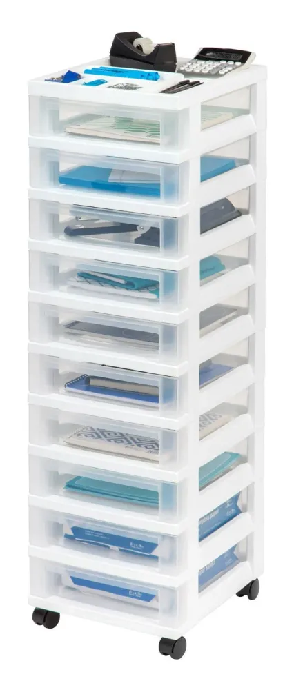 Chariot de rangement avec plateau organisateur – 10 tiroirs