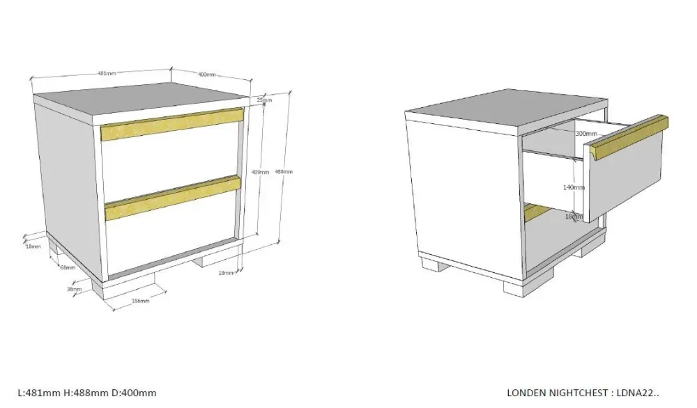 Chevet London Blanc