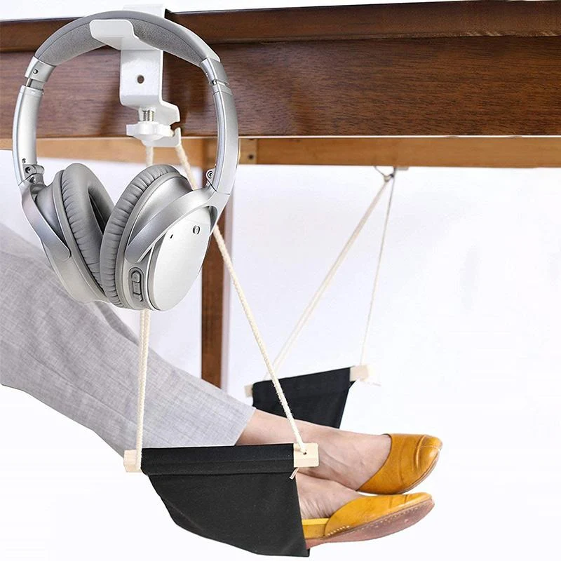 Hamac de Pieds de Bureau Bleu ciaovie
