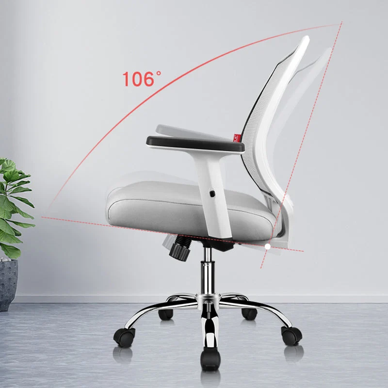 Accoudoirs inclus Chaise de bureau ergonomique à dossier moyen avec roulettes Clearhalo