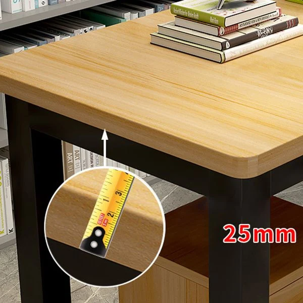 Accueil Bureau d'angle contemporain Bureau en bois manufacturé avec base en forme de H Clearhalo