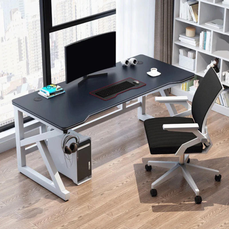 Accueil Bureau d'ordinateur contemporain Bureau de bureau rectangulaire en bois Clearhalo