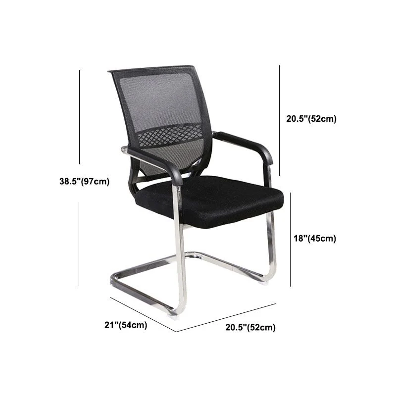 Acier tapissé sans bras moderne de chaise de bureau aucune chaise de bureau de roues Clearhalo