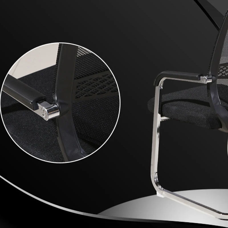Acier tapissé sans bras moderne de chaise de bureau aucune chaise de bureau de roues Clearhalo