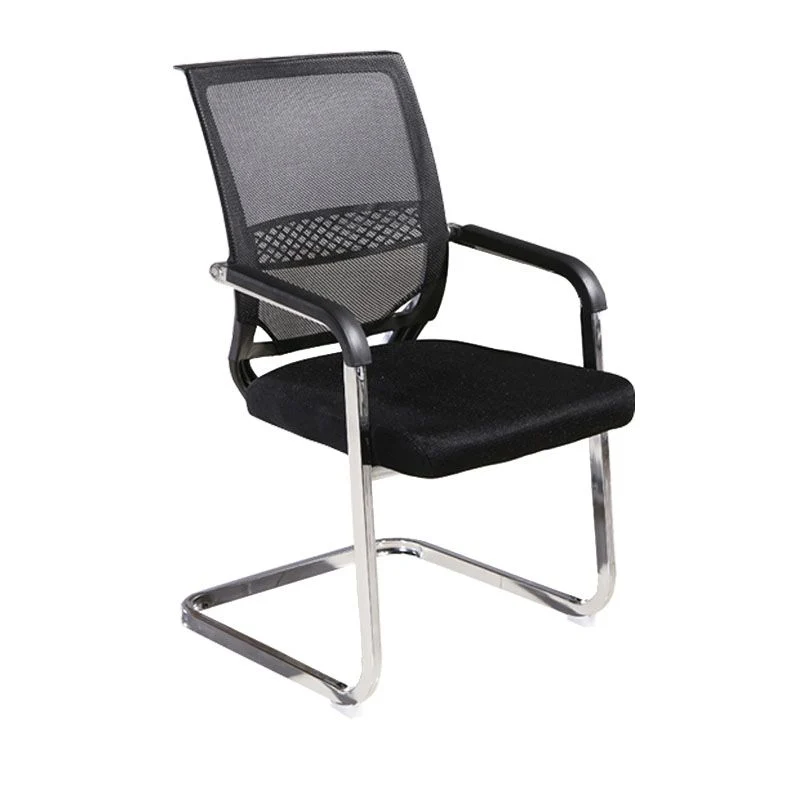 Acier tapissé sans bras moderne de chaise de bureau aucune chaise de bureau de roues Clearhalo