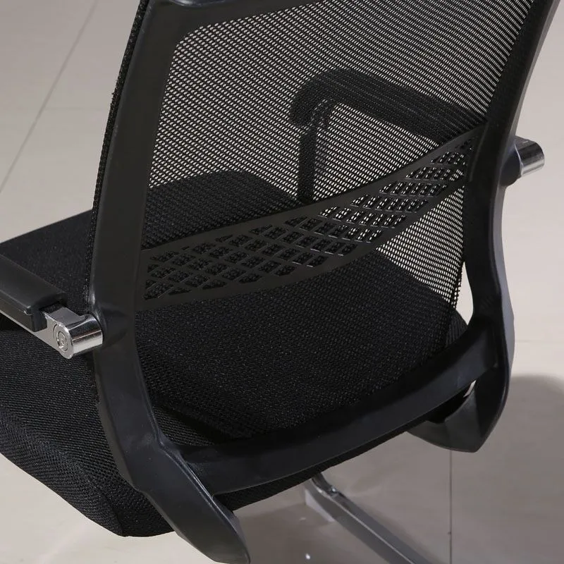 Acier tapissé sans bras moderne de chaise de bureau aucune chaise de bureau de roues Clearhalo