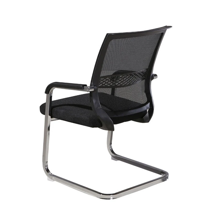 Acier tapissé sans bras moderne de chaise de bureau aucune chaise de bureau de roues Clearhalo
