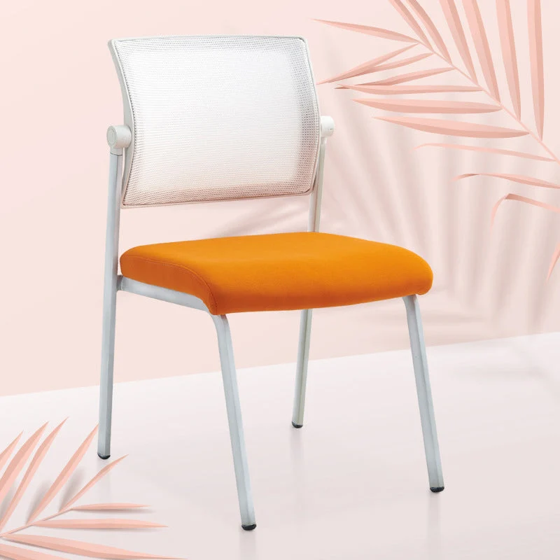 Armless Contemporary Office Chair Metal Frame Cotton Seat Ergonomic Chair Clearhalo