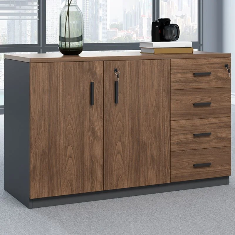 Armoire en bois moderne avec serrure et classeur latéral de rangement Clearhalo