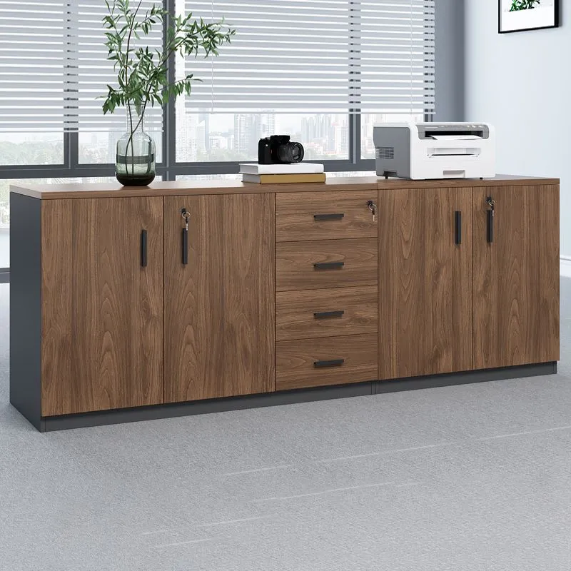 Armoire en bois moderne avec serrure et classeur latéral de rangement Clearhalo
