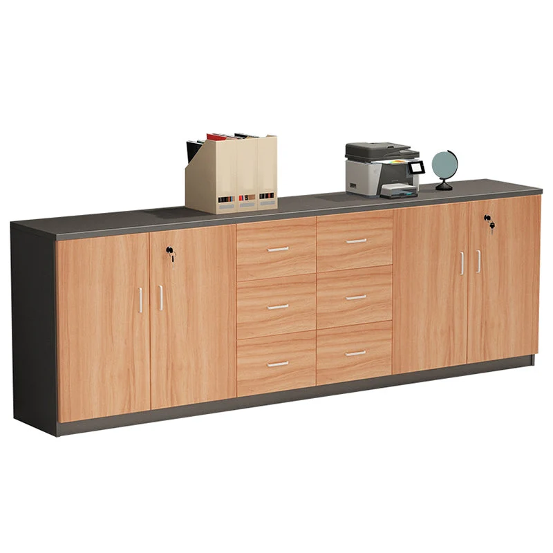 Armoire en bois moderne avec tiroirs verrouillables et classeur latéral de rangement Clearhalo