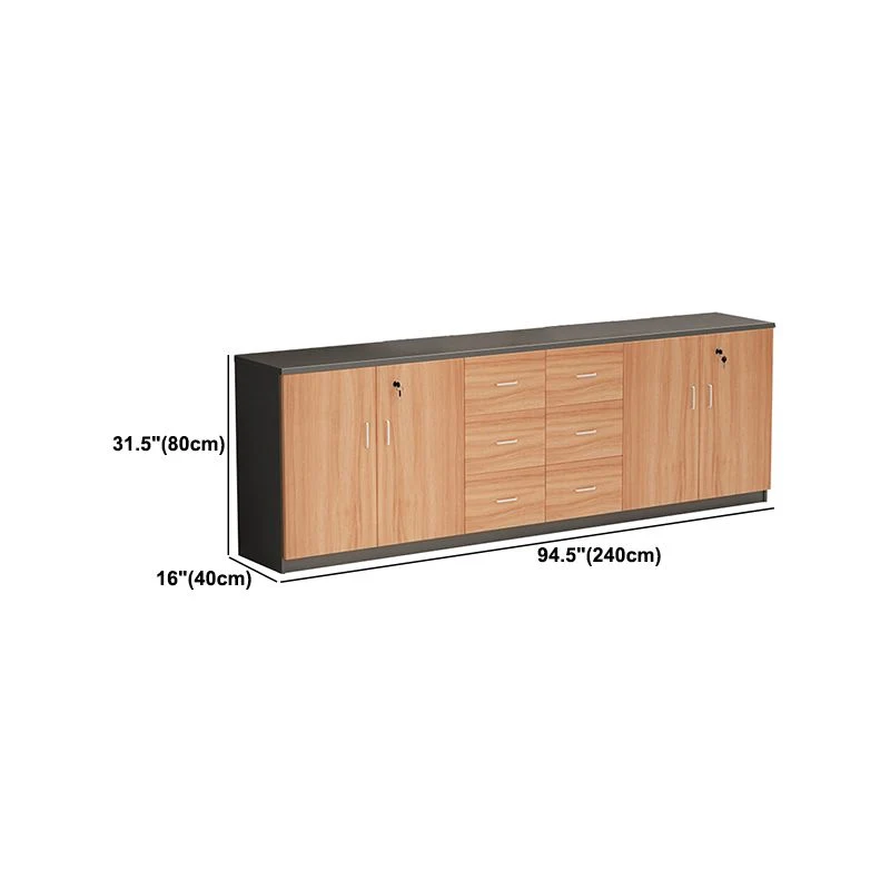 Armoire en bois moderne avec tiroirs verrouillables et classeur latéral de rangement Clearhalo