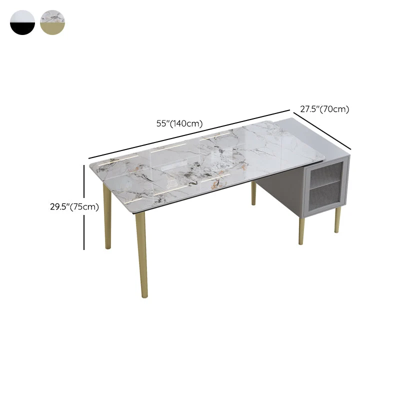 Armoire de bureau Glam Stone incluse, bureau d'écriture pour bureau Clearhalo