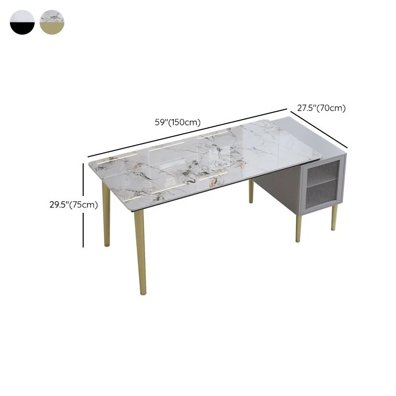 Armoire de bureau Glam Stone incluse, bureau d'écriture pour bureau Clearhalo