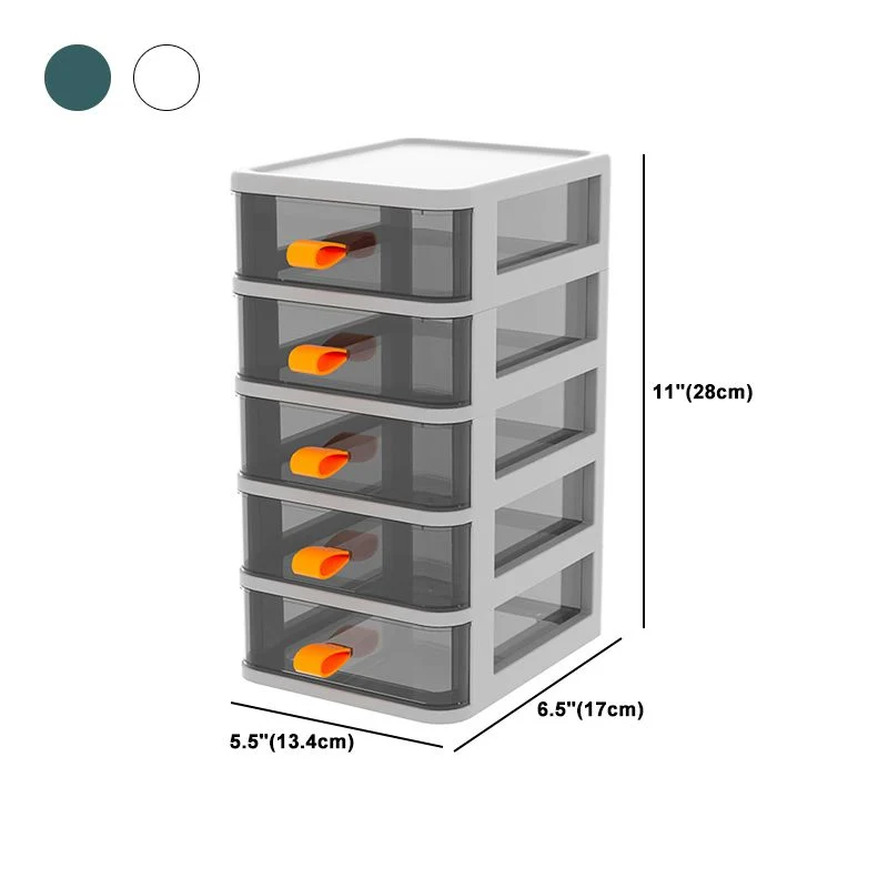 Armoire contemporaine en plastique avec tiroirs, classeur vertical pour le bureau à domicile Clearhalo
