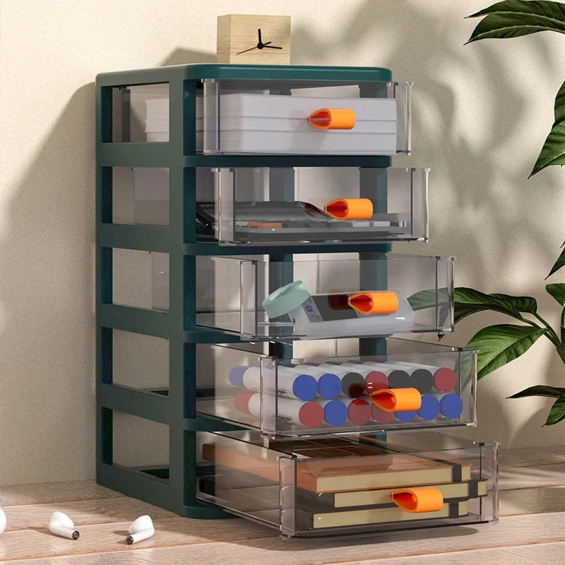 Armoire contemporaine en plastique avec tiroirs, classeur vertical pour le bureau à domicile Clearhalo