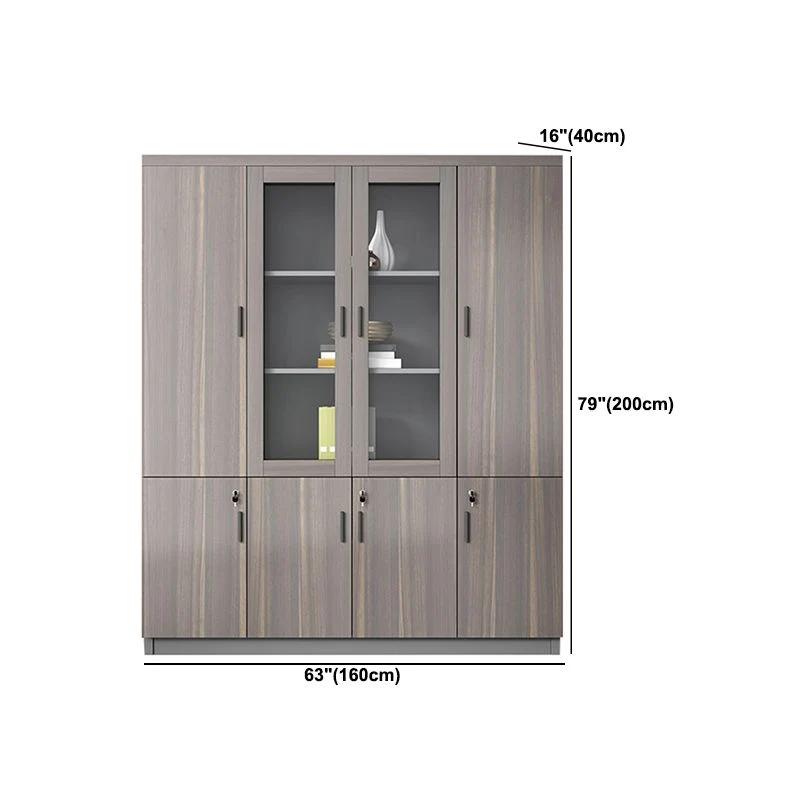 Armoire industrielle en bois avec étagères de rangement, classeur vertical Clearhalo