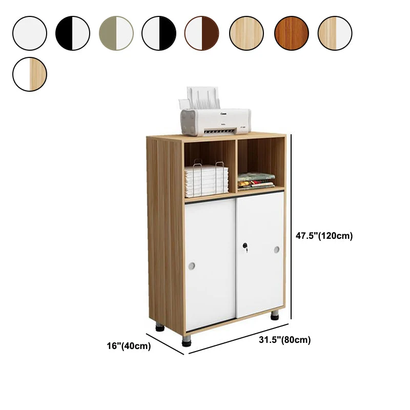 Armoire moderne en bois avec rangement et étagères de rangement réglables, classeur Clearhalo