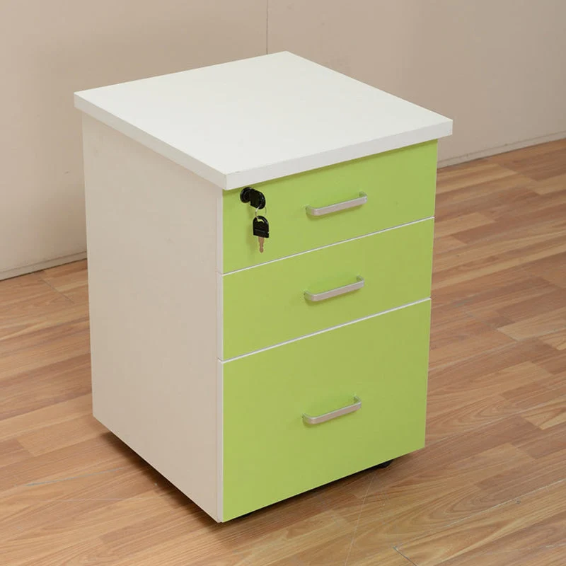 Armoire moderne en bois avec tiroirs verrouillables, classeur sur roulettes Clearhalo
