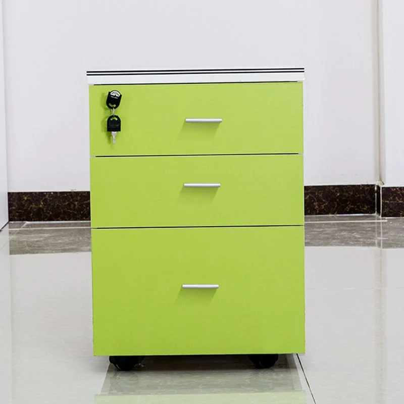 Armoire moderne en bois avec tiroirs verrouillables, classeur sur roulettes Clearhalo