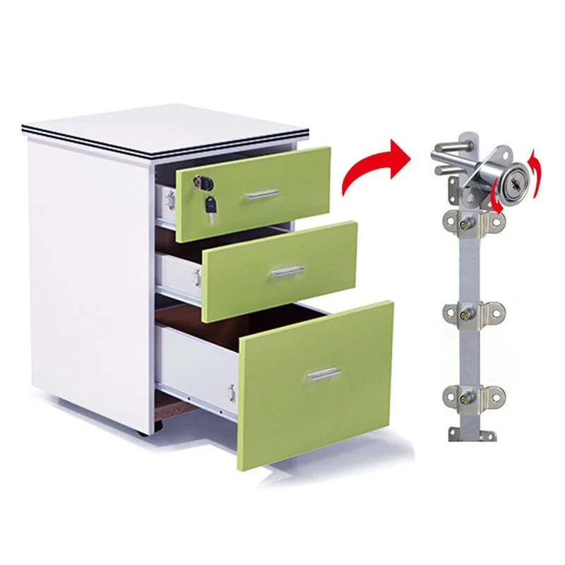 Armoire moderne en bois avec tiroirs verrouillables, classeur sur roulettes Clearhalo