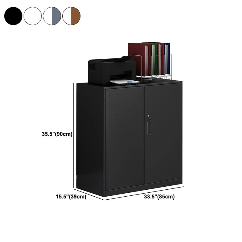 Armoire moderne en métal avec étagères de rangement réglables, classeur latéral Clearhalo