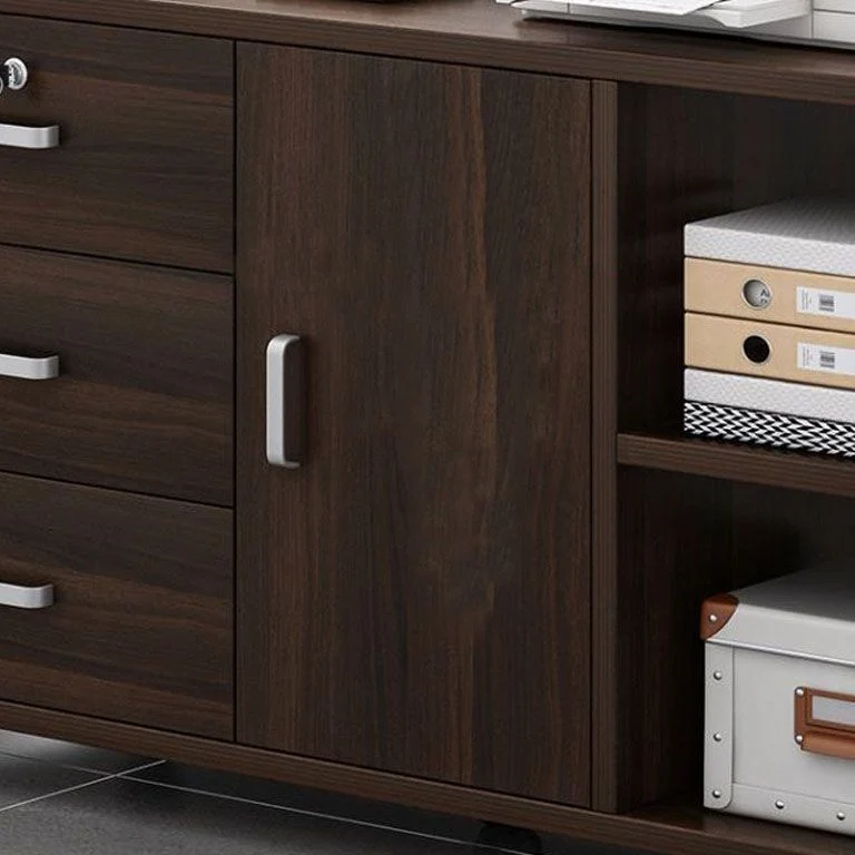 Armoire nordique à tiroirs verrouillables en bois, classeur de rangement avec roulettes Clearhalo