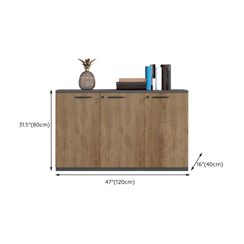 Armoire de rangement moderne médiévale, cadre en bois, classeur à verrouillage à clé en marron Clearhalo