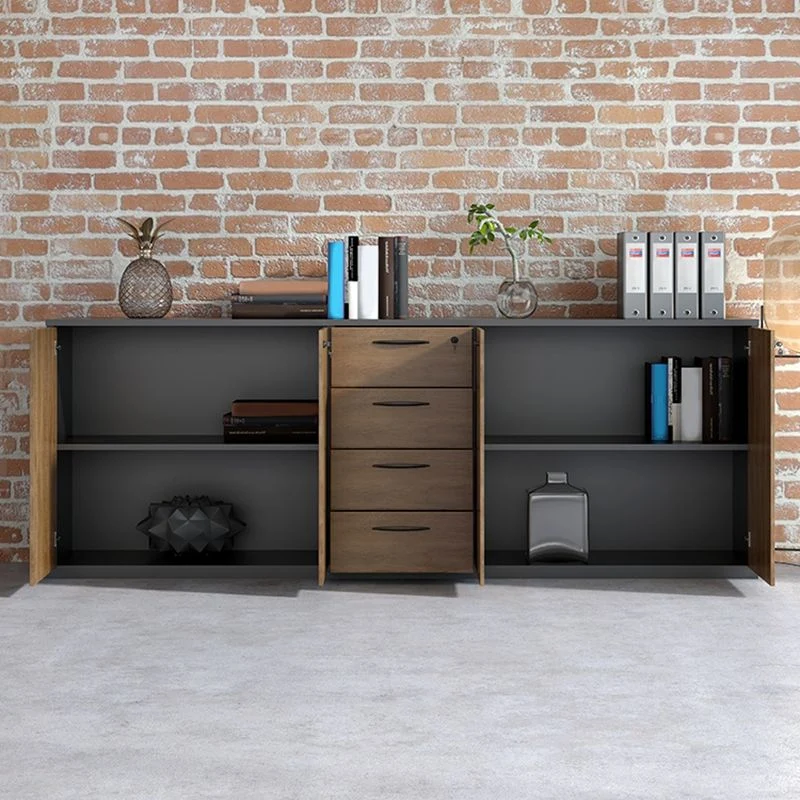 Armoire de rangement moderne médiévale, cadre en bois, classeur à verrouillage à clé en marron Clearhalo