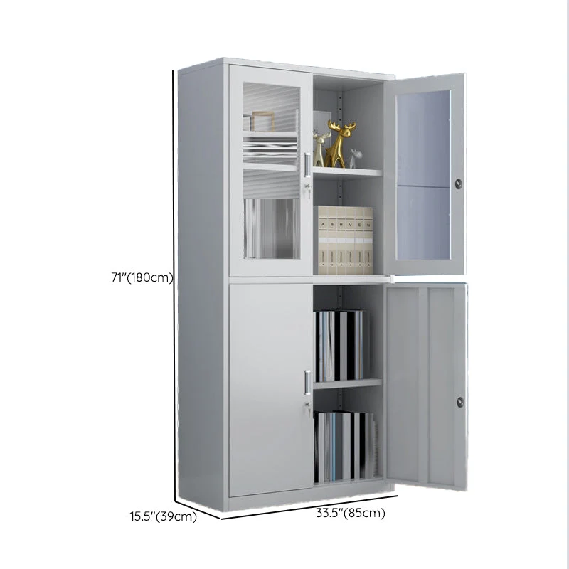 Armoire en verre moderne verrouillant les tiroirs et les étagères de rangement, classeur Clearhalo