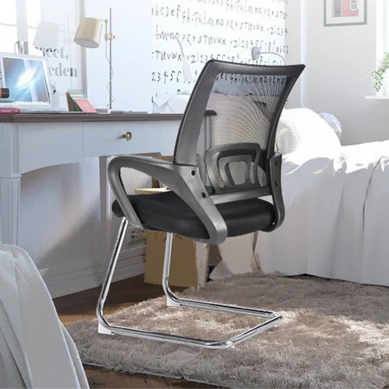 Aucune chaise de bureau à bras fixes avec roues, chaise arrière respirante AirGrid Clearhalo