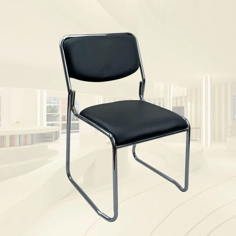 Aucune chaise de bureau à dossier bas en cuir de Faux de chaise de conférence sans bras de roues Clearhalo