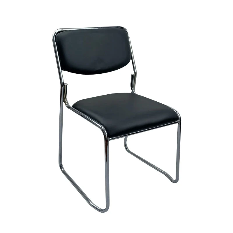 Aucune chaise de bureau à dossier bas en cuir de Faux de chaise de conférence sans bras de roues Clearhalo