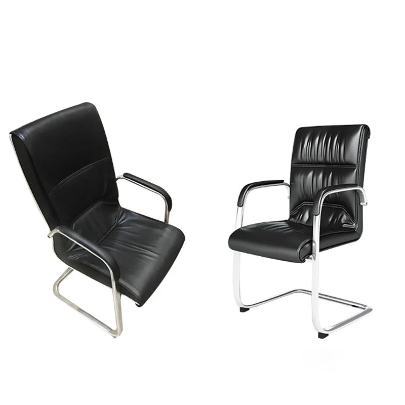Aucune chaise fixe en cuir pénible de bras de dossier haut de chaise de bureau Clearhalo