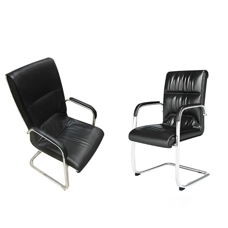 Aucune chaise fixe en cuir pénible de bras de dossier haut de chaise de bureau Clearhalo