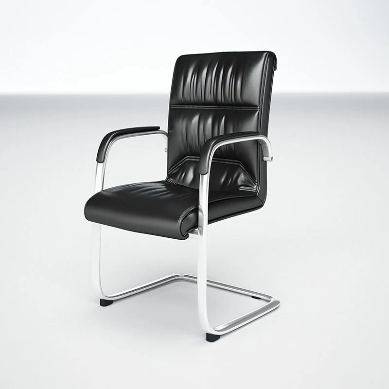 Aucune chaise fixe en cuir pénible de bras de dossier haut de chaise de bureau Clearhalo
