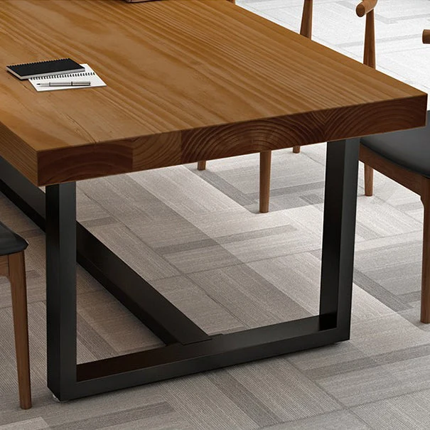 Base de traîneau de bureau moderne en bois massif, bureau d'écriture de 29,53 po de hauteur Clearhalo