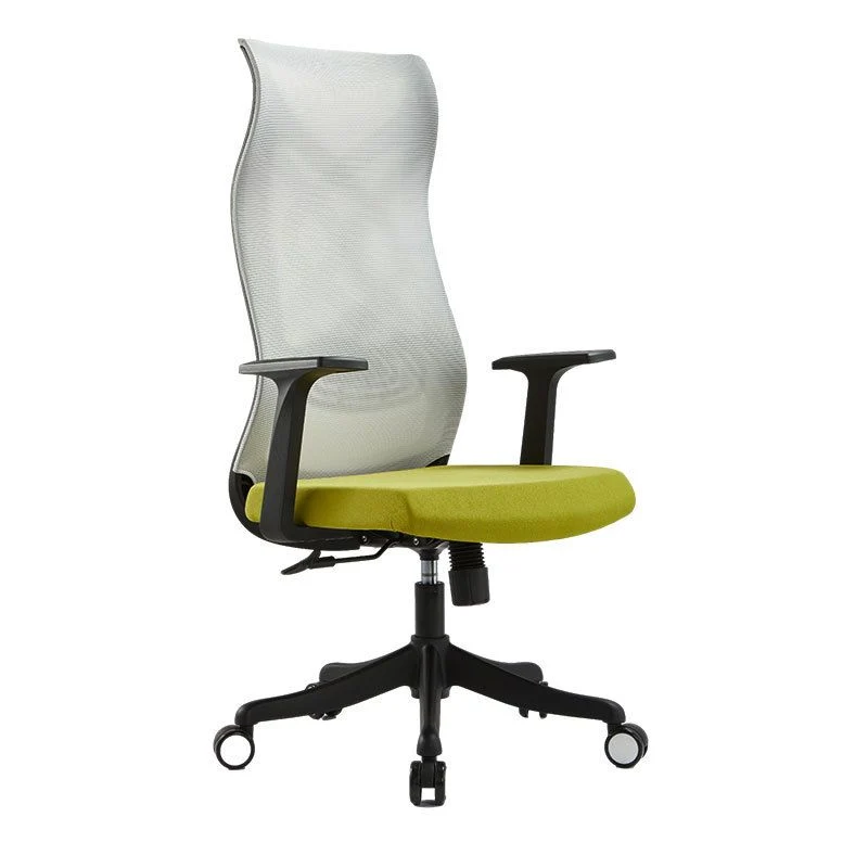 Bras fixes chaise de bureau bureau en microfibre chaise à dossier haut pivotant ergonomique Clearhalo