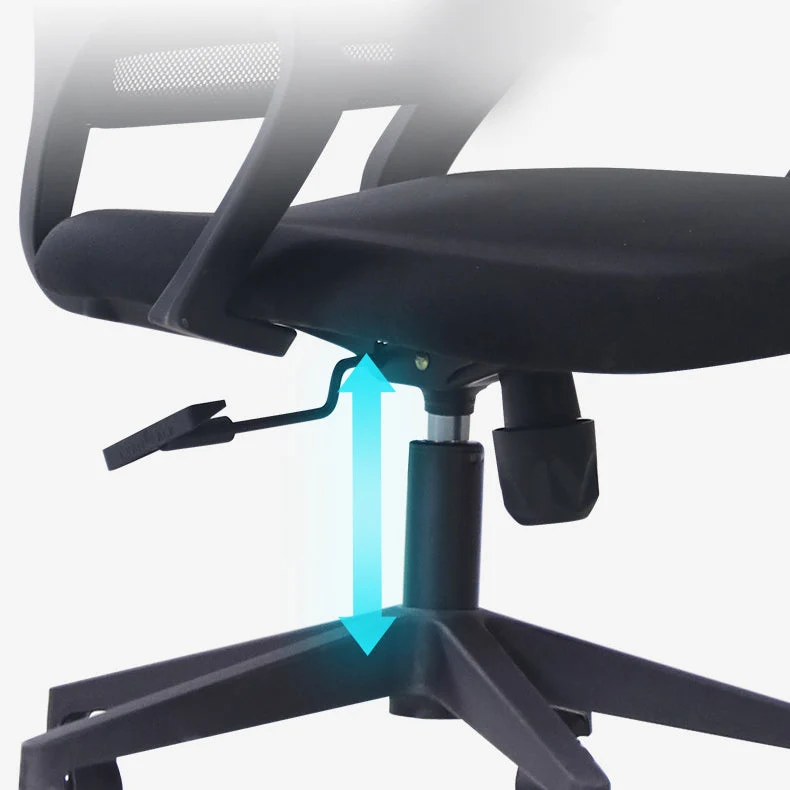 Bras fixes chaise de bureau bureau en microfibre chaise à dossier haut roues soutien lombaire Clearhalo