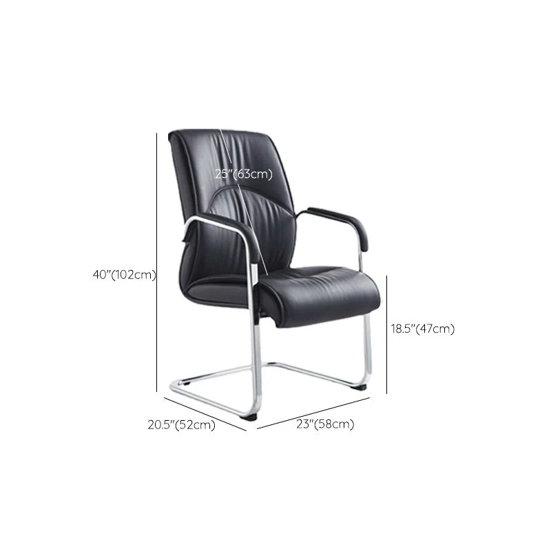 Bras fixes de chaise de bureau noire moderne aucune chaise de bureau ergonomique pénible Clearhalo