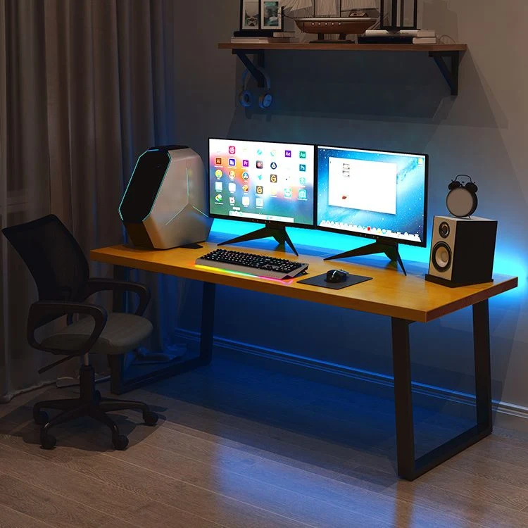 Bureau de base de traîneau en bois massif de table de travail de rectangle de style moderne Clearhalo